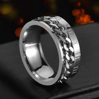 Cool Stainless Steel Rotatable Men Ring High Quality Spinner Chain Punk Women Jewelry for Party Gift