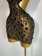 Sexy Sparkly Diamond Backless Short Dress 2026 Women Sleeveless Mesh See Through Evening Birthday Gown Singer Stage Outfit