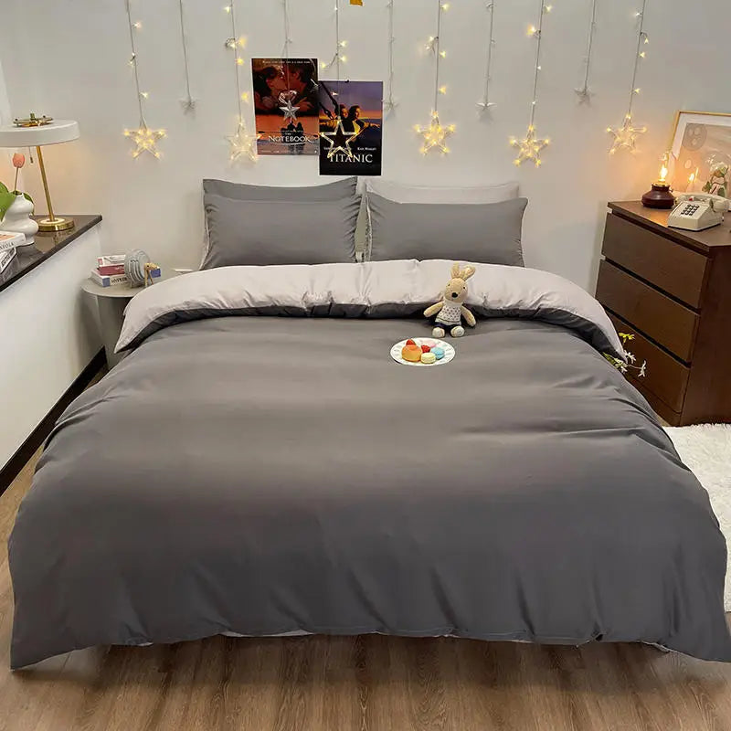 Bonenjoy 1 pc housse de couette  Dark Gray Color Duvet Cover Double Size funda nordica cama 150 Queen/King Size Bed Cover Main image