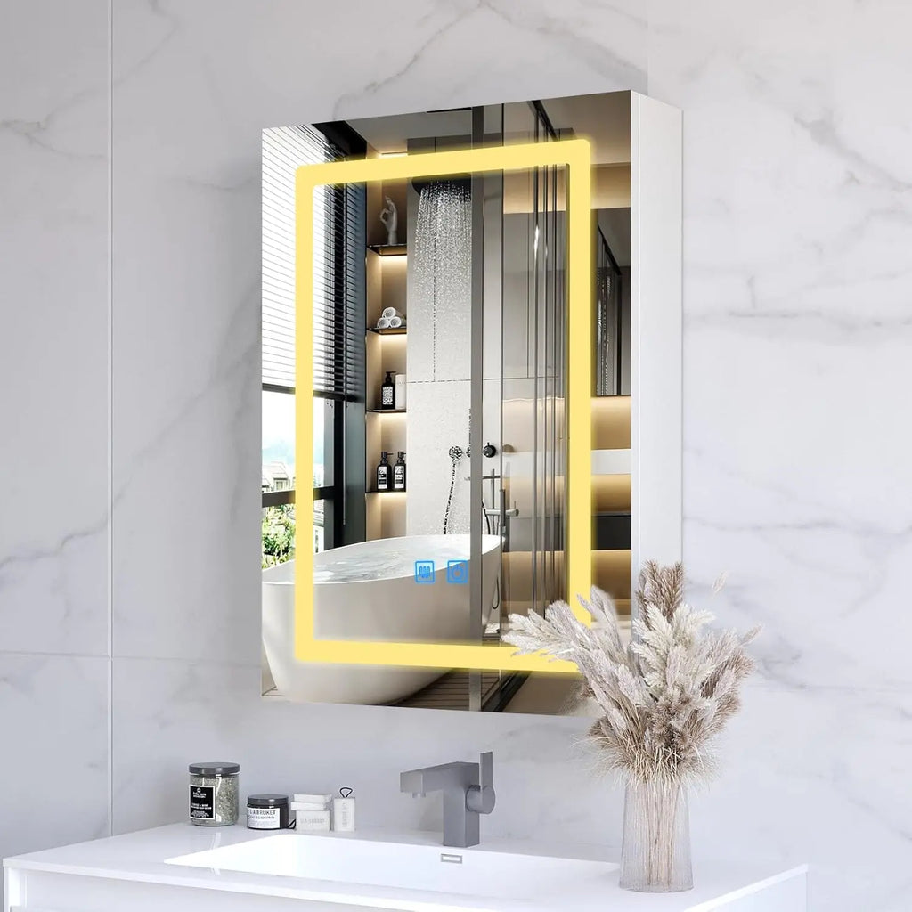 Medicine Cabinets for Bathroom,Medicine Cabinet Mirror,Lighted Medicine Cabinet with LED Lights,Adjustable Shelf,, Customized