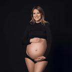 Maternity Long Sleeve T Shirts Womens Mock Neck Seamless Slim crop Tops For Pregnant photo shoot