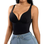 Women's sports clothing, low neck suspender, top yoga fitness bodysuit, tight fitting clothing, women's underwear, women's sexy