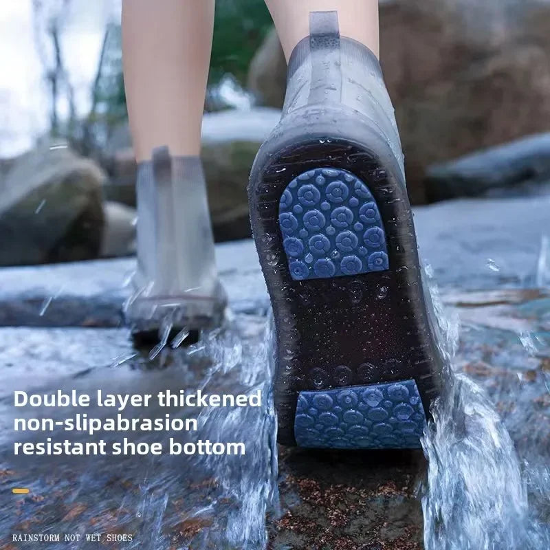 Reusable Coat Walking Shoes Rainy Day Lightweight Thick Wear-resistant Silicone Daily Household Items Rain Shoe Covers Travel Secondary image