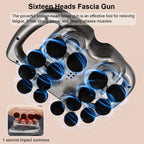 Fascia Massage Gun High frequency Body Neck Shoulder Back Waist Massager Professional Muscle Massage Machine 16-Head Fascia Gun