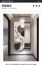Bathroom Rectangle Mirror Organizer Creative Black Wall Mirror Bedroom Ornament Decorazioni Casa Home Furniture Accessories