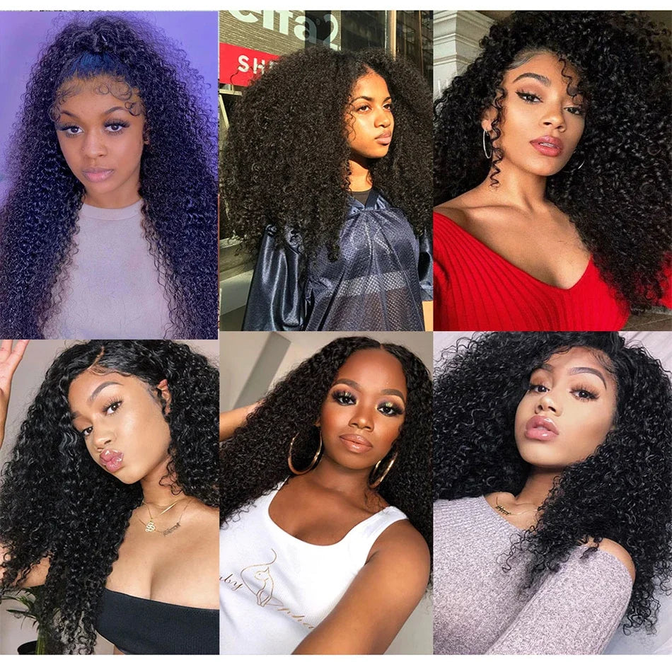 Mongolian Kinky Curly Human Hair Bundles Natural Jerry Curl Remy Hair Weave Bundle Raw Human Hair Extensions 1 3 4 Bundles Deal