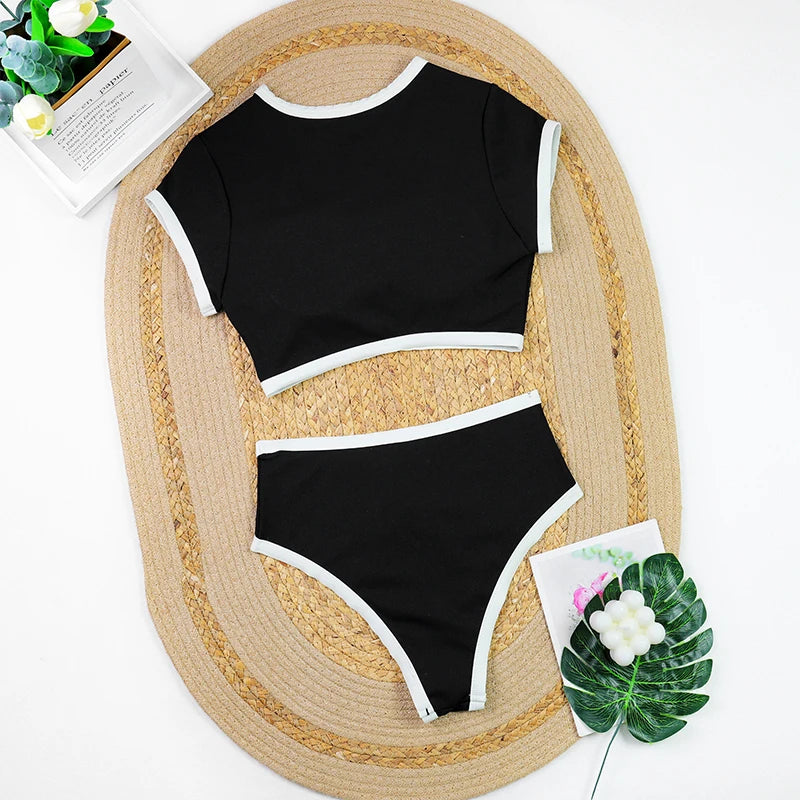 Woman Swimwear 2026 High Waist Bikinis Shorts Women's Swimsuit Luxury Ribbed Two-piece Bathing Suits Summer Bikini Set Swim Suit