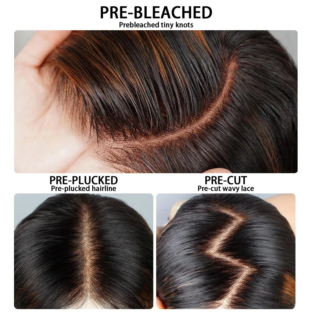 1B/30 Highlight Wig Body Wave Human Hair 13x6 Lace Front Wig Pre Plucked Pre Cut Lace 5x5 Glueless Wigs Human Hair 220% Density
