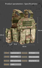 Military Tactical Vest Body Armor Combat Army CS Gear Hunting Plate Carrier Airsoft Accessories Wargame Pouch Molle Vest