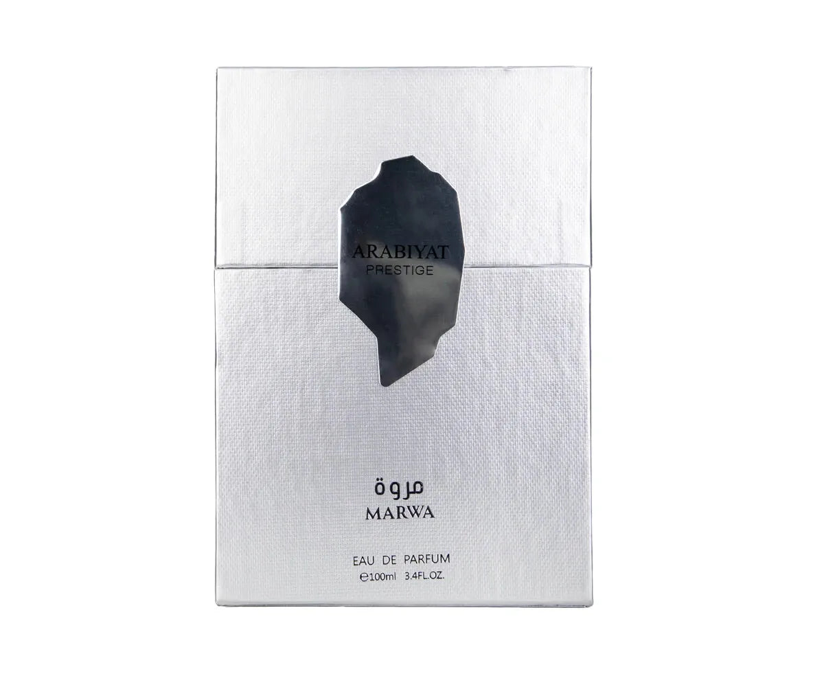 Arabiyat Marwa Middle East Dubai Unisex perfume, 3.4oz100ml, fresh wood fragrance, silver gift box packaging, high-end fragrance, suitable for any venue, perfect gift choice