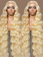 13x6 Body Wave HD Transparent 613 Lace Frontal Human Hair Wig Honey Blonde Color Brazilian Lace Front Wigs On Clearance Sale