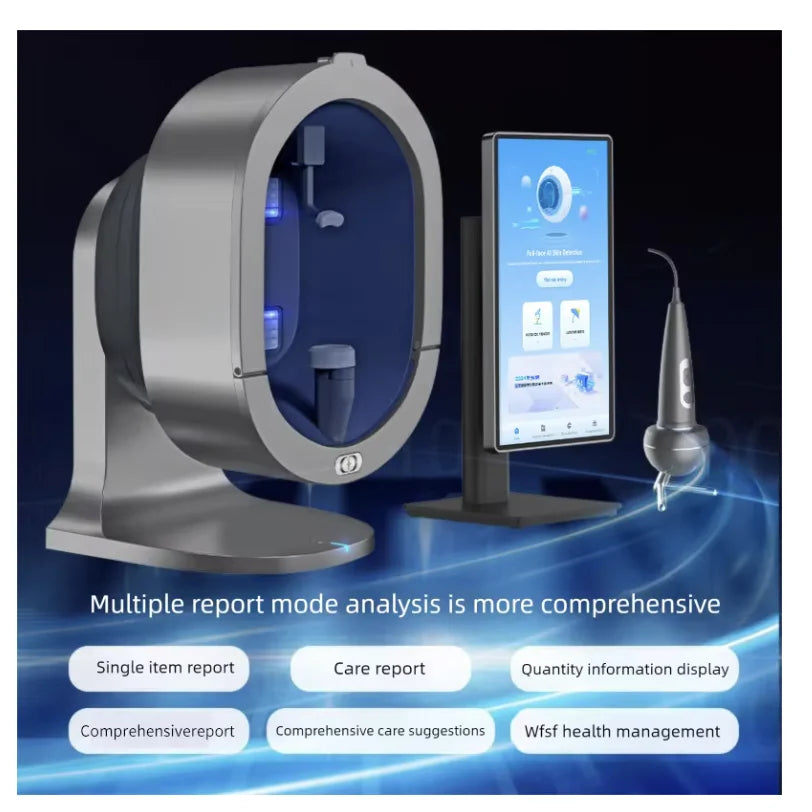 A 3D AI facial skin analyzer for hair diagnosis and professional analysis  with 8-spectrum beauty salon equipment