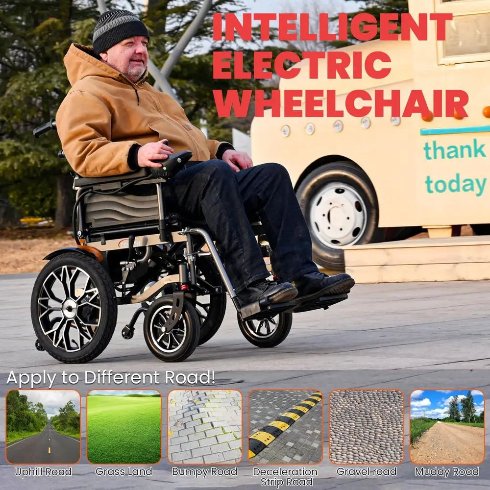 Miles Cruise Range Electric Wheelchairs for Adults,Lightweight Foldable Powered Wheelchair,Intelligent Motorized Wheelchairs fo Secondary image