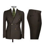 Men's Double Breasted Tuxedo Suit Shawl Lapel Slim Fit 2 Piece Blazer & Pants Formal Business Luxury Suits Casual Wedding Groom