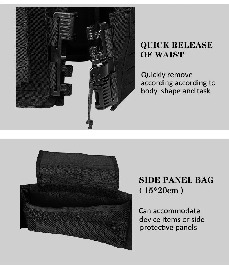 Artex New Combat Vest 6094 Quick Detachable Light Laser Cut Tactical Vest Black Gear to Carry Airsoft Carrier Combat equipment
