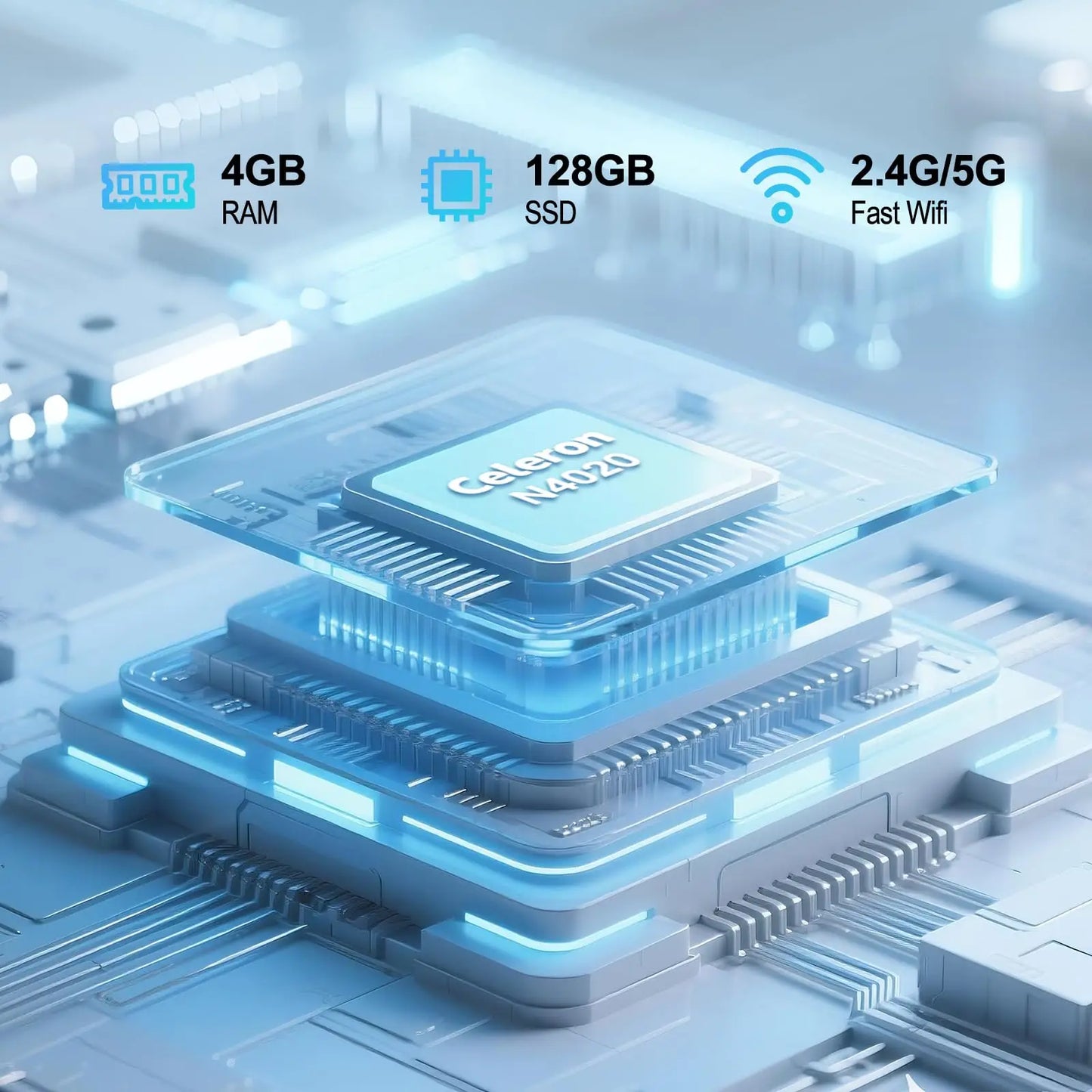 11.6 Inch Laptop, OS 11 Pro System Laptops, Slim and Lightweight Notebook HD Display, Russian- English Keyboard,Type_C 4000mAh