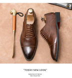 Men's Red Sole Oxford Shoes Business Office  Breathable Lace-up Shoes for Men  Chaussure Homme