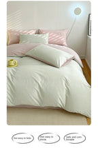 INS style high luxury solid color double-sided style single couple quilt cover soft luxury hotel & apartment & home bedding