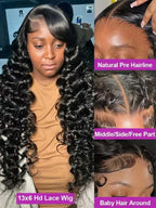 40 42 Inch Loose Deep Wave Frontal Wigs 250% 13x4 13x6 HD Lace Frontal Wigs For Women Remy Loose Deep Curly Human Hair Wigs