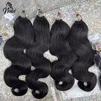 NABI Pre-Separated Crochet Human Hair Bundle Miracle Knots Braiding 14-18inch Water Wave Curly 100% Human Hair for Women