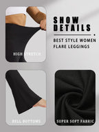 Women's Super Soft Flare Pants High Waisted Tummy Control Workout Yoga Leggings Bell Bottoms