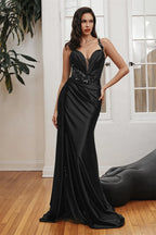 Mila Sweetheart Neck Mermaid Party Dresses Side High Split Satin Evening Dresses Sheath Backless Customized Prom Dresses 2026