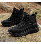 Men's Thick-Soled High-Top Boots, Non-Slip and Wear-Resistant, Suitable for Outdoor Hiking and Everyday Casual Wear
