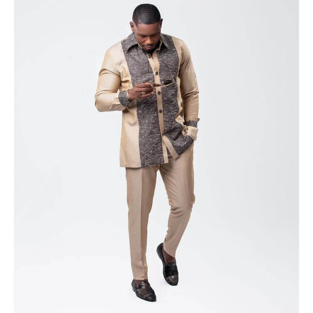 2026 new traditional men's suit luxury gentleman's shirt suit casual travel banquet men's two-piece set fashionable men's suit Secondary image