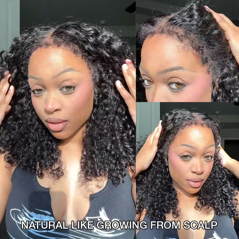Curly Wigs Bob Wigs Curly Lace Front Human Hair Wigs 100% Bob Hair Wig Human Hair Short Wig 4x4 Closure Human Hair Wig Kinky
