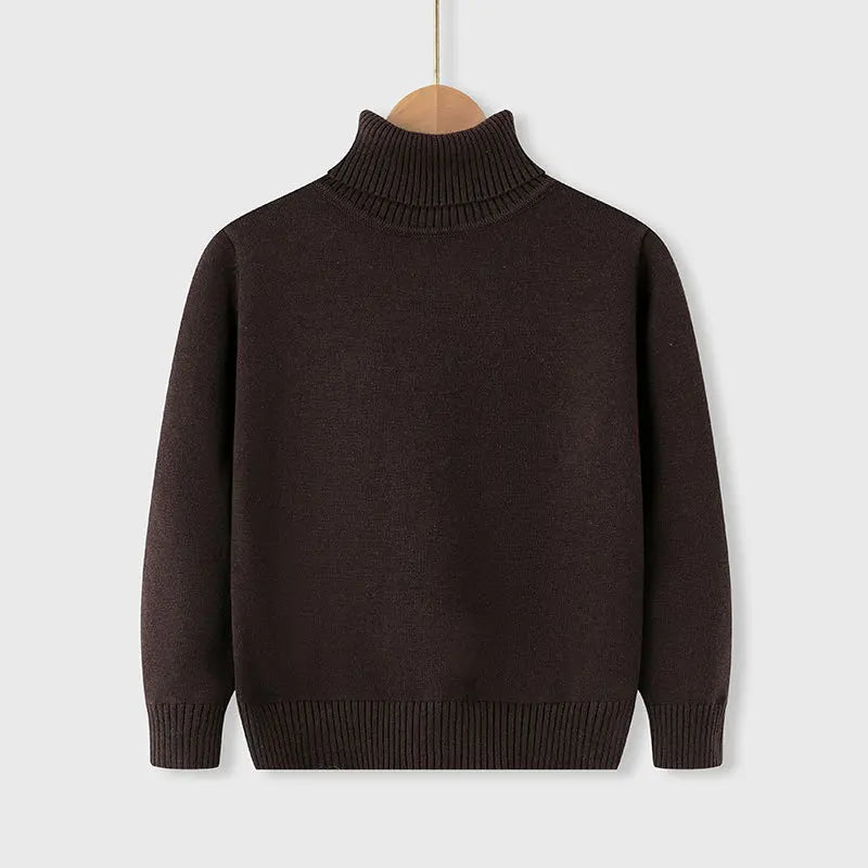 2026 Autumn Winter Children's Cotton Sweater Full Sleeve Turtleneck Knitwear Baby Boys Girls Clothing Warm Soft Jumper Pullovers