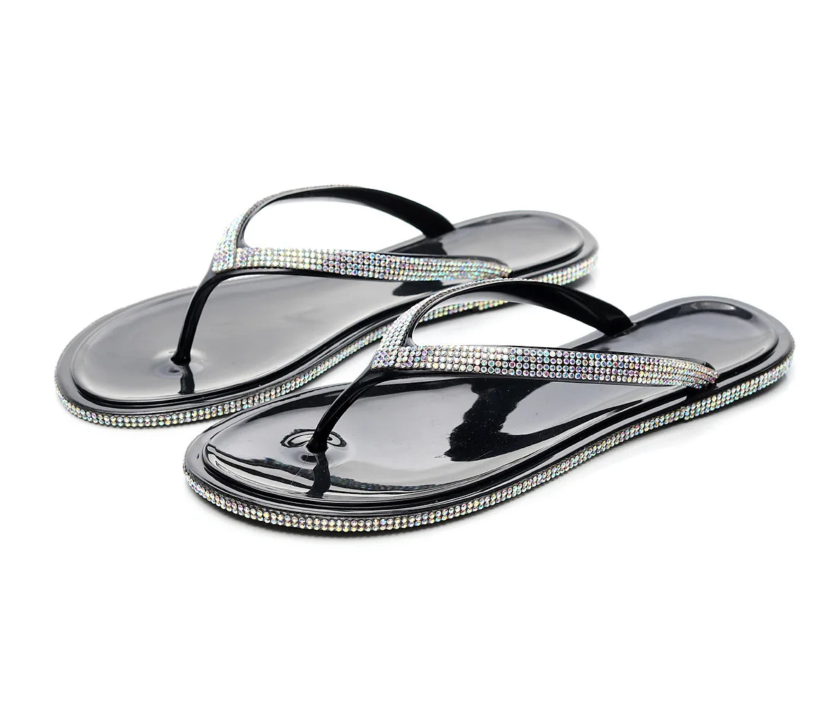EOFK Summer Jelly Slippers Women Butterfly PVC Sweet Beach Pull On Flat Solid Ladies Versatile Fashion Anti slip Slippers