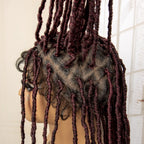 Synthetic Full Lace Locs Braided Wigs for Black Women 24 inches Knotless Box Dreadlock Braids Wig Lace Frontal Braiding Wig
