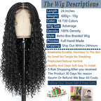 Donghou 24Inch Lace Front Boho Braided Wigs for Women Knotless Braid Wig Natural Hairline Box Braid wigs Premium Lightweight Wig