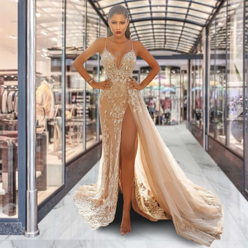 Wedding Party Dress Female Evening Elegant Sexy Deep V Neck Strap Sleeveless Sequined Long Maxi Dresses for Women 2026