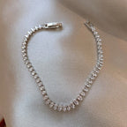 2.5*5mm New Marquise Oval Square Cut Luxury Silver Color on Hand Tennis Bracelet Bangle for Women Party Gift Jewelry