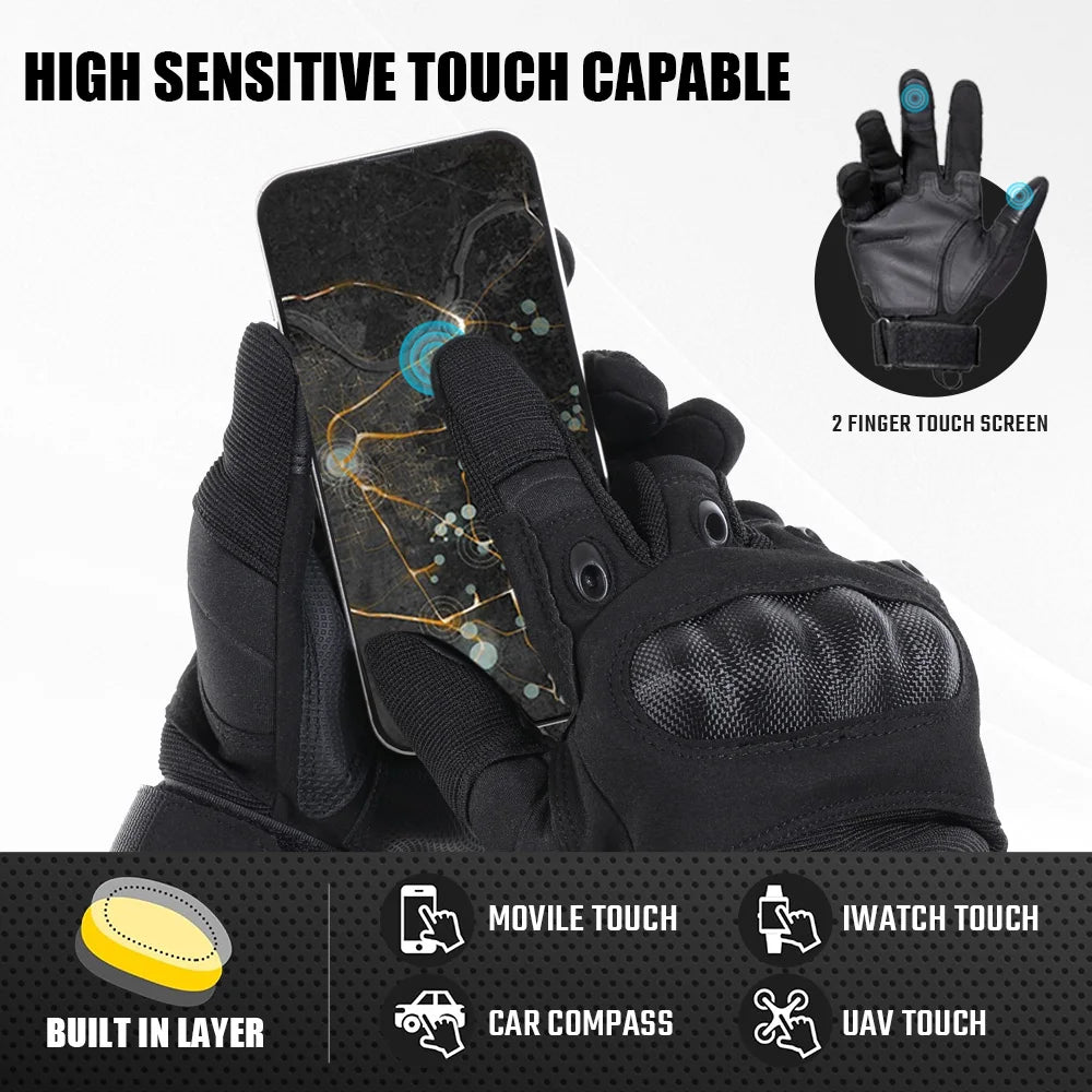 Full Finger Hiking Gloves Touch Screen Anti Slip Outdoor Gloves Breathable Grip Gloves for Hunting Cycling Fishing Camping Sport