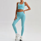 Women's Gym Workout Yoga Outfit Sets Naked feel fabric Beautiful Back Bra outdoor Running Fitness Butt-lifting Yoga Pants Suit