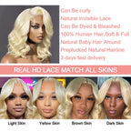 HD Transparent Short Bob 613 Blonde Body Wave 13x6 Lace Front Human Hair Wigs For Women Brazilian Lace Frontal Wig Pre Plucked