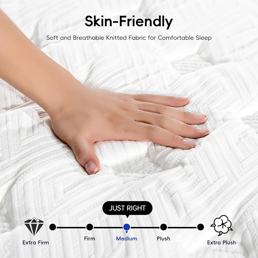 Twin Mattress, 12 Inch Hybrid Memory Foam Mattress in a Box, Pressure Relief for Back Support, Medium Firm,, Customized