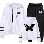 Women Tracksuit Casual Daily Hoodies Quality Single Piece Stripe Sweatshirt and Sweatpants Comfort Outdoor Jogging Autumn Winter
