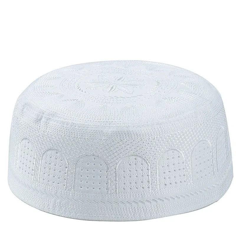 New Muslim Men Prayer Cap Hat Cotton Embroidery Saudi Arabia Islamic Hat Cap Men Headscarf Topkippot Turban  Leisure Saudi Cap