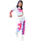 High Quality 2 Piece Outfit for Women Set  Casual Sweat Suit Crop Sweatpant Joggers Tracksuit Fall Clothes Wholesale Dropshpping