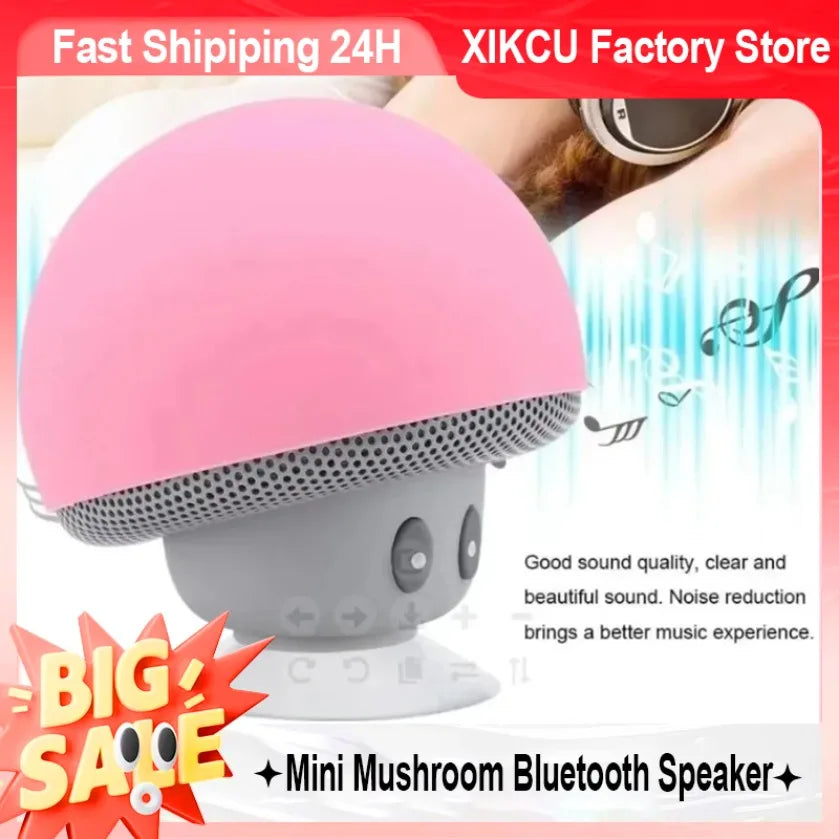 XIKCU Mini Mushroom Bluetooth Speaker Creative Mini Suction Cup Portable Smart Speaker for Phones Cross-border Cartoon Gift Main image