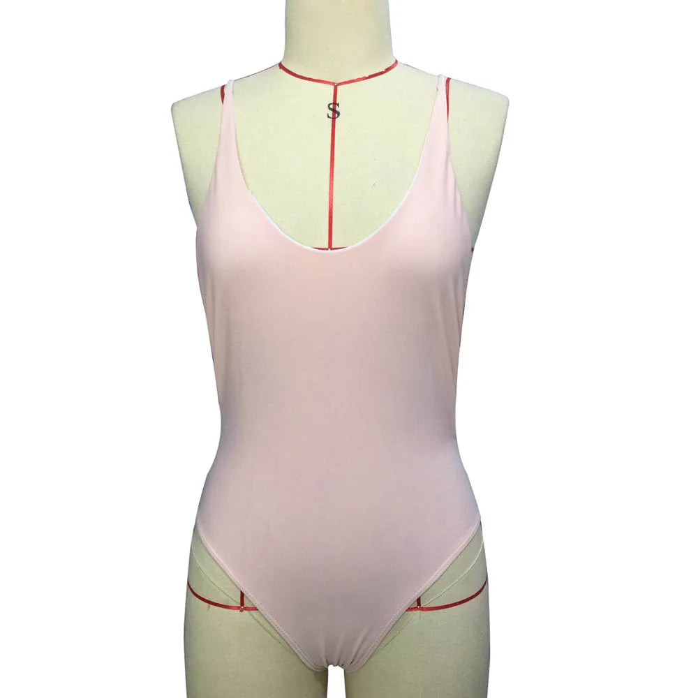 Women's One-piece Swimsuit Sexy Solid Color Shoulder Strap Swimming Bathing Surfing Suit Beach Sports Wear Sexy Swimwear