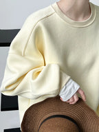 Autumn New Casual Loose Solid Hoodie Women's Embroidered Long Sleeve Top With Velvet