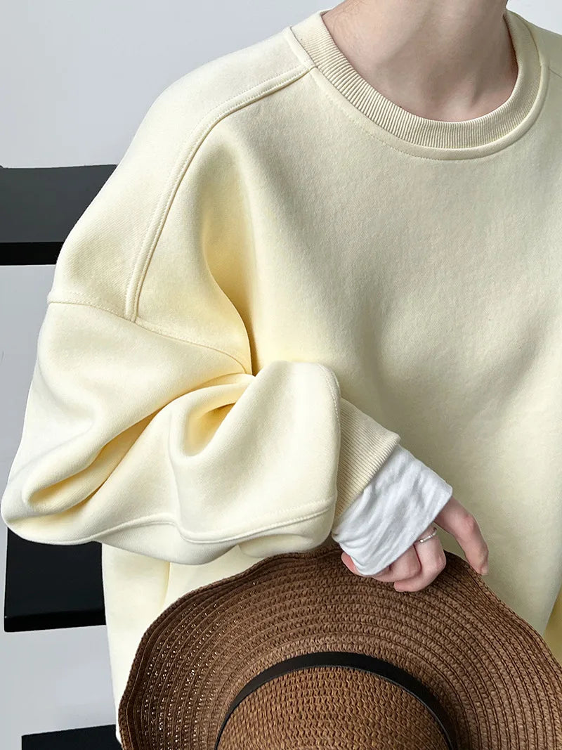 Autumn New Casual Loose Solid Hoodie Women's Embroidered Long Sleeve Top With Velvet
