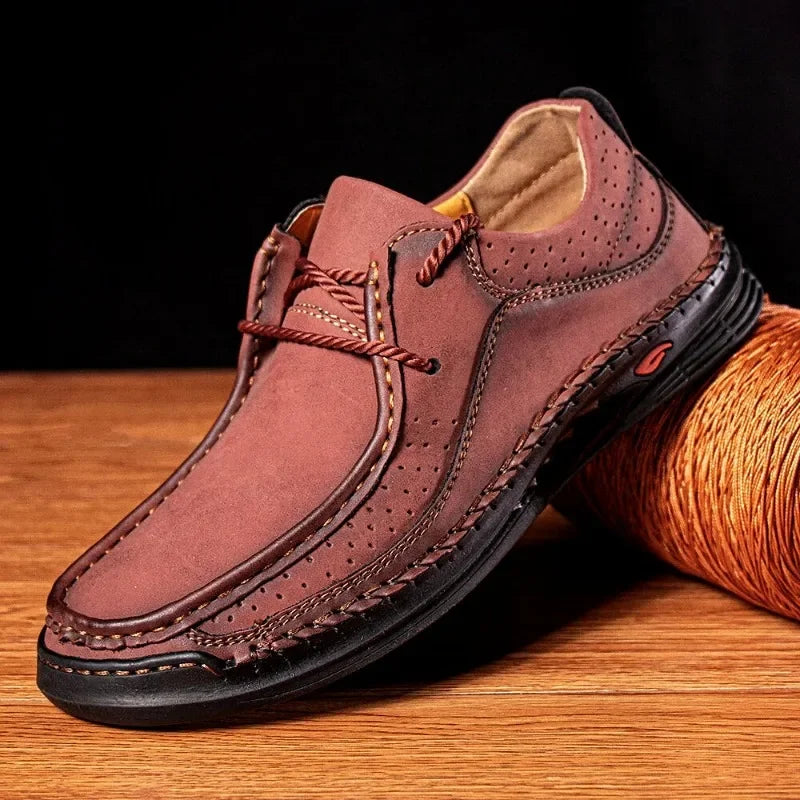 Shoes for Men 2026 Handmade Leather Casual Sneakers Comfort Design Man Shoe Business Leather Fashion Plus Size Shoes for Men