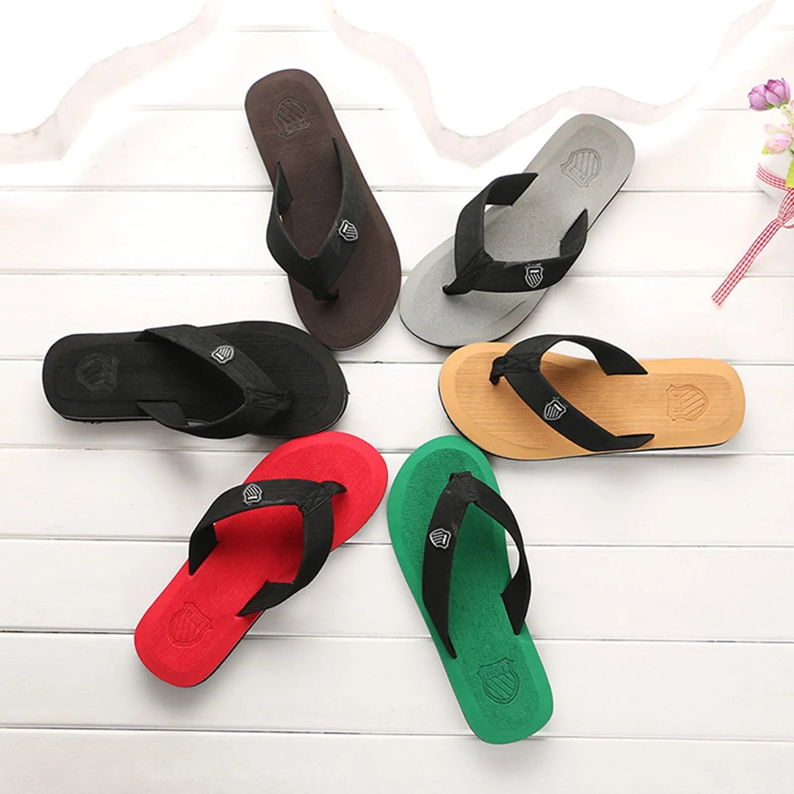 Men'S Flip Flops Simple Men'S Flip Flops Lightweight Casual Slippers Non-Slip Clip Foot Beach Vacation Seaside Play Comfortable