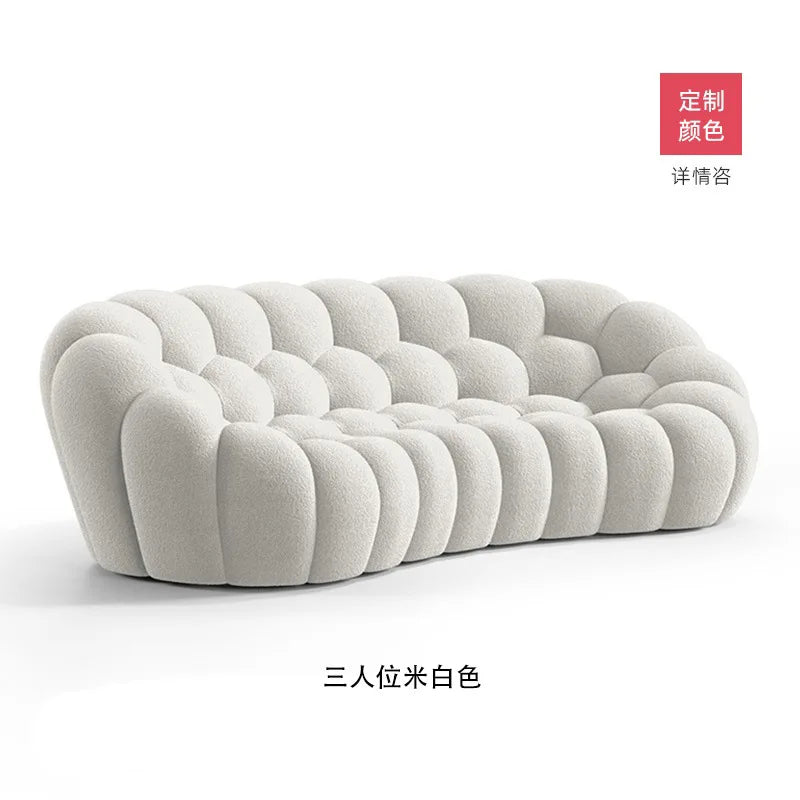 Italian Minimalist French Internet Celebrity Bubble Soccer Cream Styling Sofa Design
