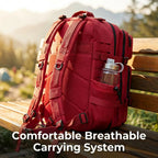 45L Large Capacity Tactical Hunting Backpack For Men With MOLLE Webbing System Dual Cup Holders Outdoor Survival Hiking Camping Rucksack For Wilderness Trip Travel Daily Work Commute Outdoor Camping Activities Gear Storage Ba